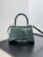 Balenciaga Hourglass Bag Dark Green Green Gold Gold Logo