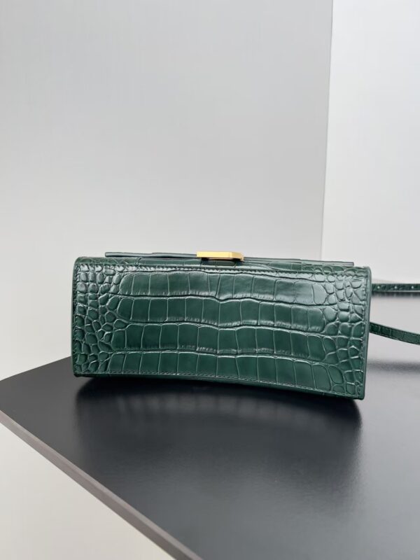 Balenciaga Hourglass Bag Dark Green Green Gold Gold Logo