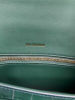 Balenciaga Hourglass Bag Dark Green Green Gold Gold Logo