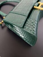 Balenciaga Hourglass Bag Dark Green Green Gold Gold Logo