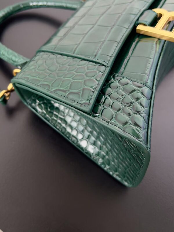 Balenciaga Hourglass Bag Dark Green Green Gold Gold Logo