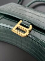Balenciaga Hourglass Bag Dark Green Green Gold Gold Logo
