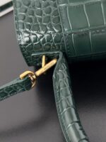 Balenciaga Hourglass Bag Dark Green Green Gold Gold Logo