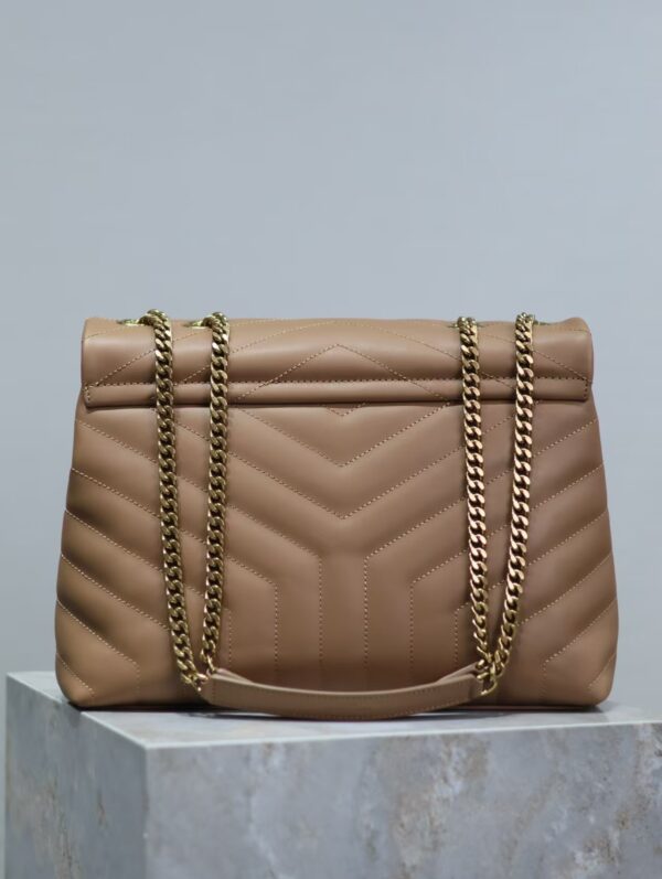 YSL Loulou Bag Milk Tea Gold Logo