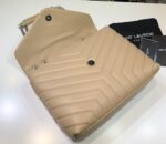 YSL Loulou Bag Milk Tea Silver Logo