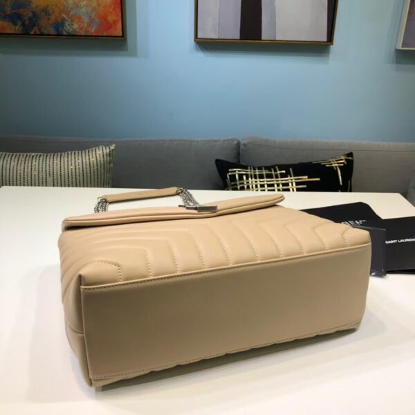 YSL Loulou Bag Milk Tea Silver Logo