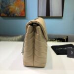 YSL Loulou Bag Milk Tea Silver Logo