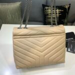YSL Loulou Bag Milk Tea Silver Logo