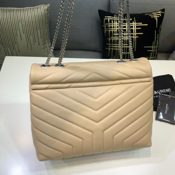 YSL Loulou Bag Milk Tea Silver Logo
