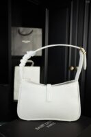 YSL Shoulder Bag Croc White Gold