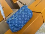 Louis Vuitton Denim Shoulder Bag Denim Light Blue Canvas