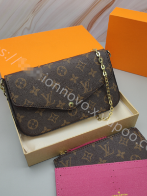Louis Vuitton 3-in-1 Card Holder Rose Red Red