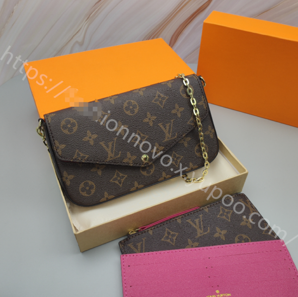Louis Vuitton 3-in-1 Card Holder Rose Red Red