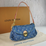 Louis Vuitton Denim Shoulder Bag Denim Light Blue Canvas