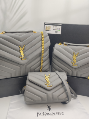 YSL Loulou Bag Gray Gold