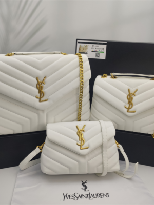 YSL Loulou Bag White Gold
