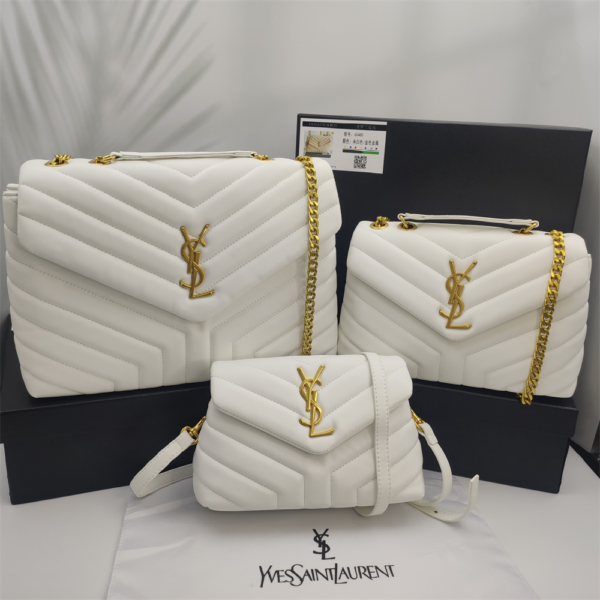 YSL Loulou Bag White Gold