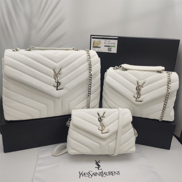 YSL Loulou Bag White Silver