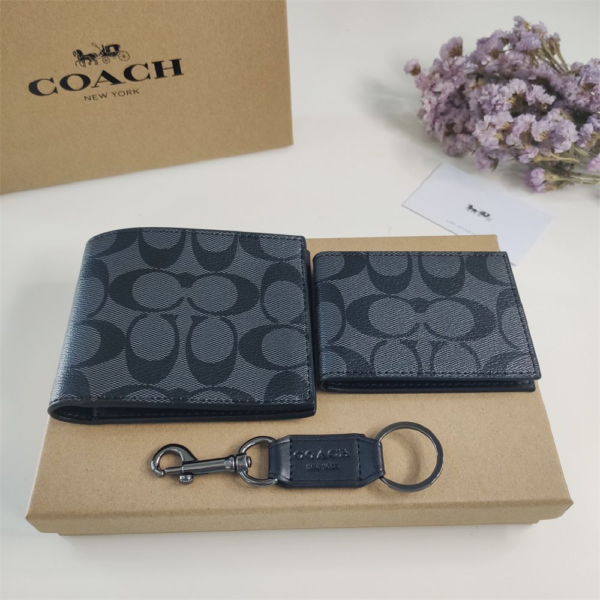 Coach Small Wallet Black Print