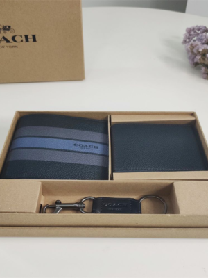 Coach Small Wallet Black Epi Leather