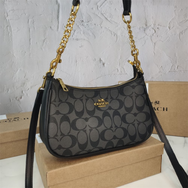 Coach Shoulder Bag Black Print