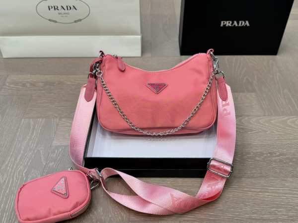 Prada 3-in-1 Crossbody Bag Rose Red