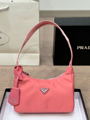 Prada Nylon Shoulder Bag Rose Red Nylon