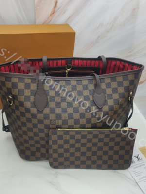 Louis Vuitton Shopping Bag Brown Check