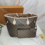 Louis Vuitton Shopping Bag White Leather Brown