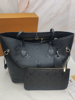 Louis Vuitton Shopping Bag Embossed Black Big Embossed