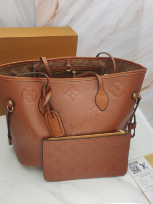 Louis Vuitton Shopping Bag Brown Embossed Big Embossed