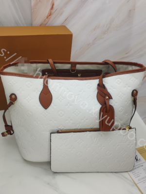 Louis Vuitton Shopping Bag White Embossed Small Embossed