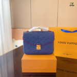 Louis Vuitton Embossed Messenger Bag Blue Messenger