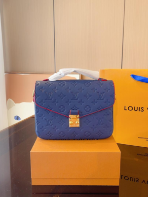Louis Vuitton Embossed Messenger Bag Blue Messenger