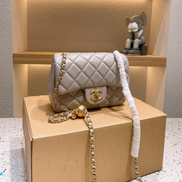 Chanel Gold Ball Bag Gray Gold Ball