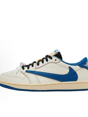 Fragment x Travis Scott x Air Jordan 1 Low OG Sail Military Blue DM7866-104