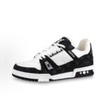 Louis Vuitton Trainer Sneaker Black White Denim 1A9JG9