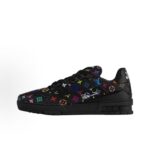 Louis Vuitton Trainer Sneaker Black Multicolor Monogram 1AHEKZ