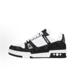 Louis Vuitton Trainer Sneaker Black White Denim 1A9JG9